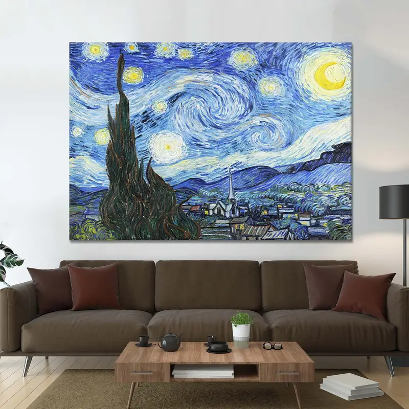 Vincent Van Gogh, The Starry Night, Van Gogh Painting, Van Gogh Print, The Starry Night Canvas, Vintage Art, Starry Night Decor, Wall Art, - 1