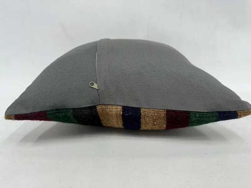 Pillow Cover, Home Decor Pillow, Turkish Pillow, Boho Throw Cushion, Office Chair Pillow Cover, Kilim Pillow Cover, 18x18 Beige Pillow Sham - 7