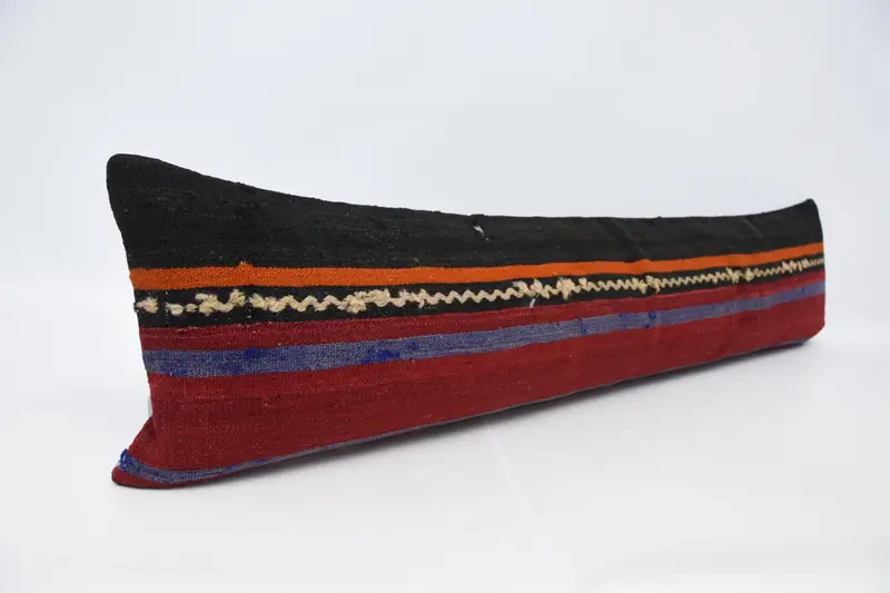 Boho Pillow, Interior Designer Pillow, 12x48 Red Cushion Cover, Ethnic Throw Pillow, Turkish Rugs Cushion, Kilim Cushion Sham, Cushion Cover - 3