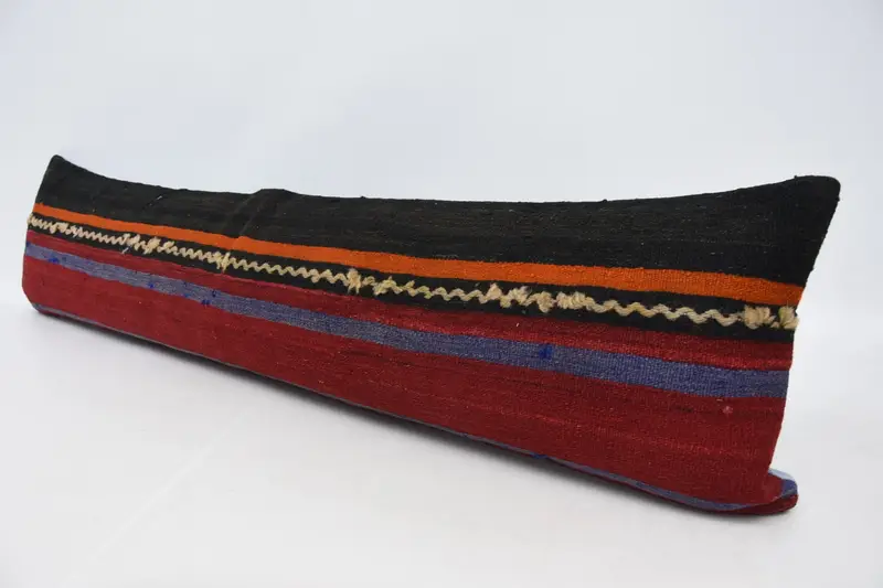 Boho Pillow, Interior Designer Pillow, 12x48 Red Cushion Cover, Ethnic Throw Pillow, Turkish Rugs Cushion, Kilim Cushion Sham, Cushion Cover - 4
