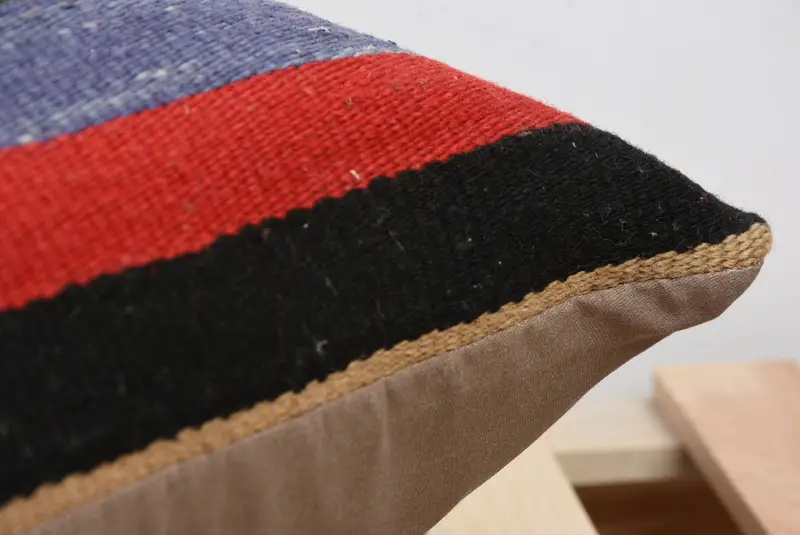 Turkish Kilim Pillow, Outdoor Patio Pillow Cover, Ethnic Cushion Case, Gift Pillow, 24x24 Blue Pillow Cover, Vintage Pillow, Cushion Cover - 7