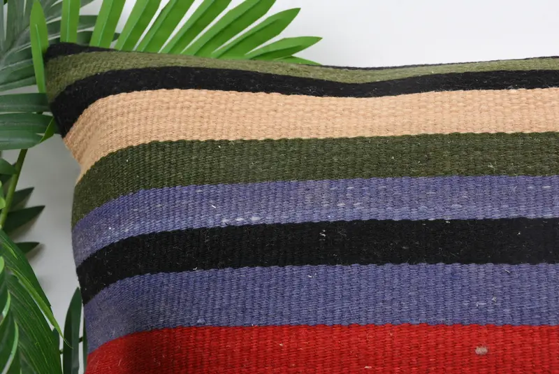 Turkish Kilim Pillow, Outdoor Patio Pillow Cover, Ethnic Cushion Case, Gift Pillow, 24x24 Blue Pillow Cover, Vintage Pillow, Cushion Cover - 3