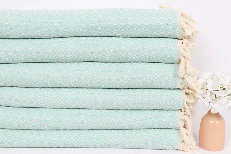 96x80 Cotton Diamond Towel, Boho Throw Blankets, Organic Beach Blanket, Bachelorette Gifts, Custom Wedding Gifts, Bridesmaid Proposal Gift - 3