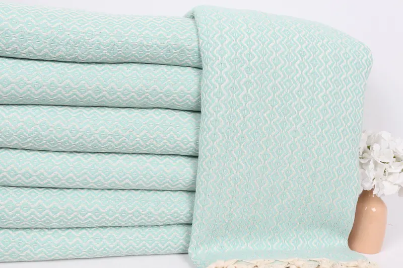 96x80 Cotton Diamond Towel, Boho Throw Blankets, Organic Beach Blanket, Bachelorette Gifts, Custom Wedding Gifts, Bridesmaid Proposal Gift - 2
