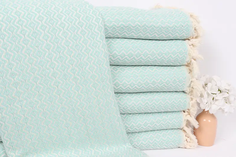 96x80 Cotton Diamond Towel, Boho Throw Blankets, Organic Beach Blanket, Bachelorette Gifts, Custom Wedding Gifts, Bridesmaid Proposal Gift - 1