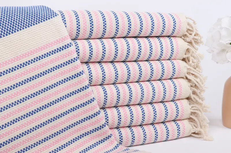 Personalized Pink-Sax Blue Towel Geometric 40x71 Inches Wedding Gifts