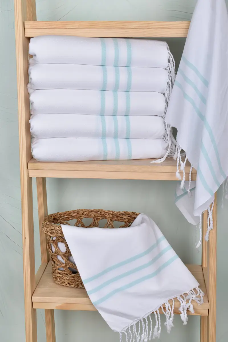 Bridesmaid Gifts, Housewarming Gift, 40x20 Cotton Striped Towel, Personalized Dish Towel, Kitchen Towel, Turkish Towel Monogram, Engagement Gift - 3