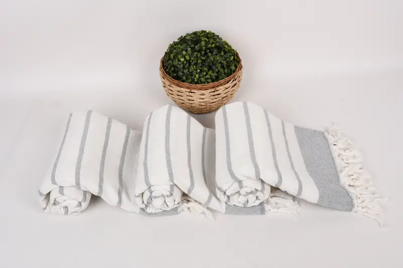 Bridesmaid Gift Towel, Wedding Gift, Traditional Turkish peshtemal for hammam, Personalised Gift, Luxury towel, 68x39 Cotton Striped Towel - 8