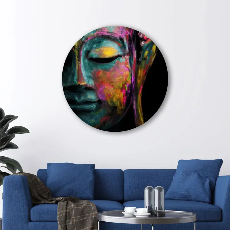 トレンディなカラフルな仏禅ヒンドゥー教プリント キャンバス アートワーク