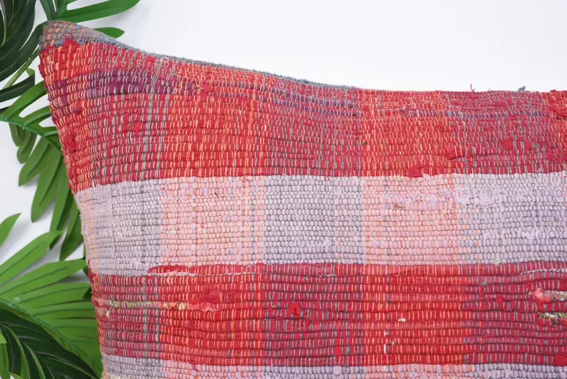 Neutral Pillow Sham, Pillow for Couch, Seat Cushion Cover, Ethnical Kilim Rug Pillow, 20x28 Red Cushion Case, Cushion Case, Turkish Kilim Pillow - 2