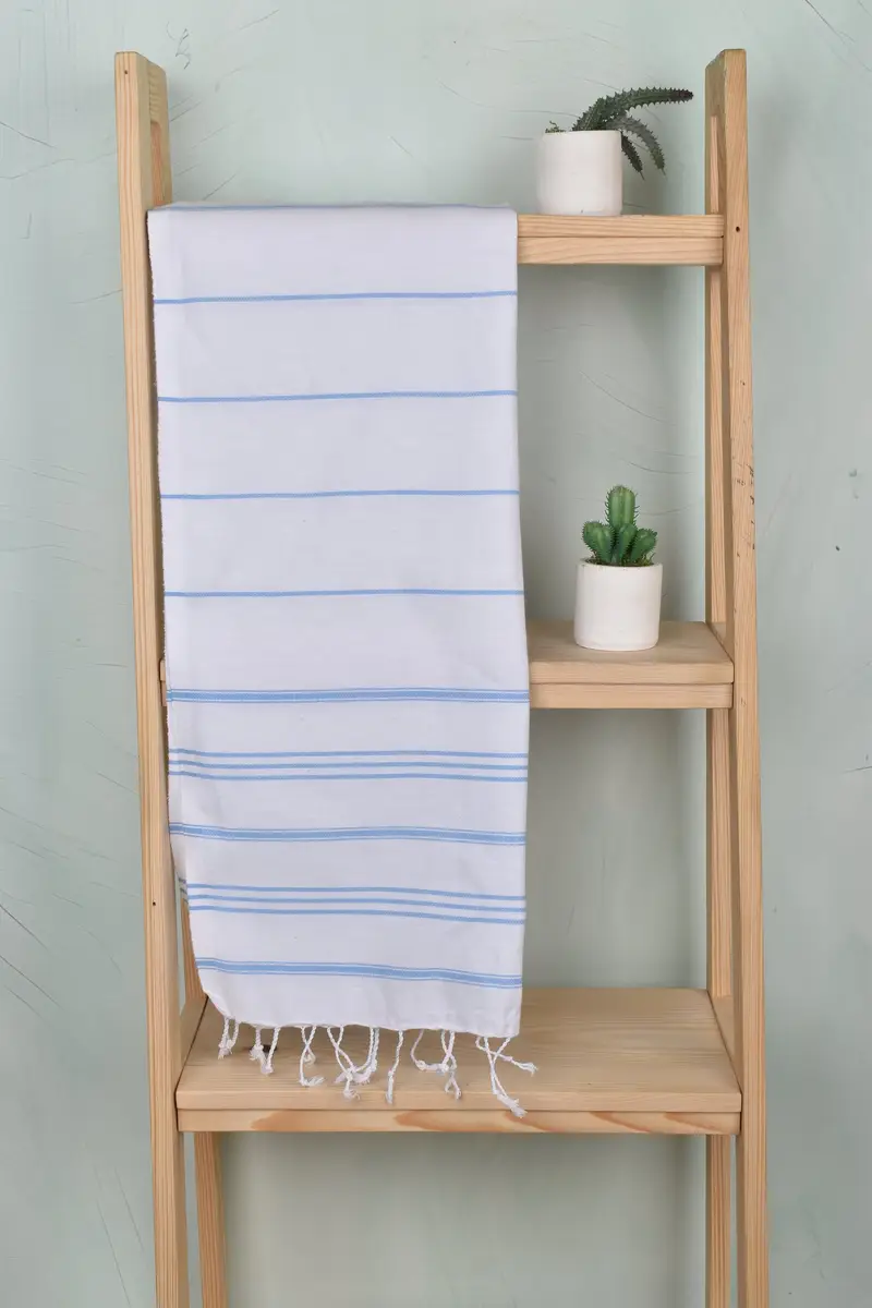 İş arkadaşı için hediye, Türk havlu el havlu, düğün hediyesi, plaj düğün iyiliği, yaz hediyesi, 40x24 pamuklu çizgili havlu, monogramlı el havlu - 8