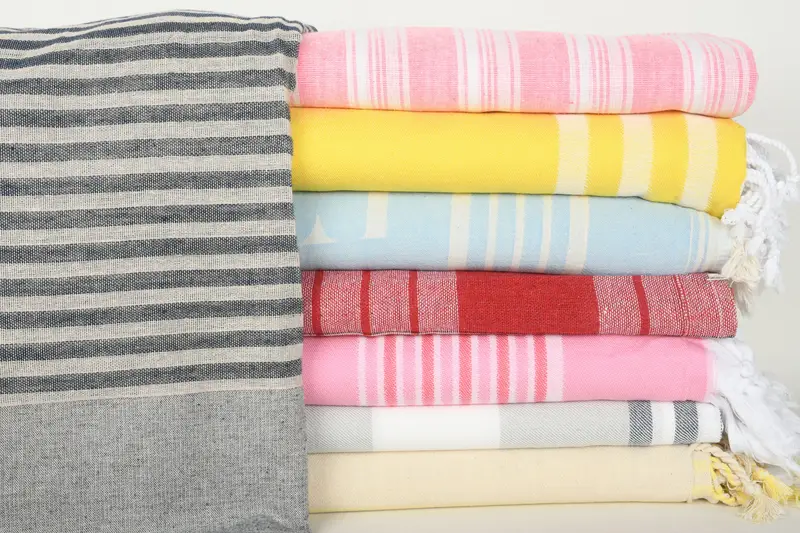 Family Gift, Organic Beach Towel, 70x40 Cotton Set of 8 Towel, Peshtemal Towel, Spa Gift Towel, Housewarming Gift, Fouta towel, Bridesmaid Gifts - 1