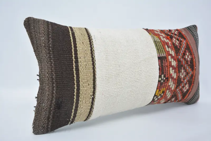 Vintage Kilim Pillow, Vintage Pillow, Christmas Cushion Cover, 12x24 White Pillow Sham, Interior Designer Pillow, Pillow Sham - 3