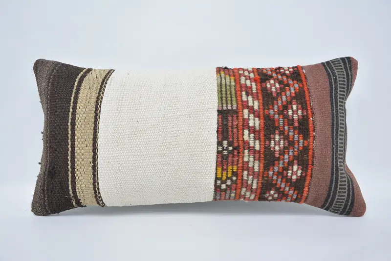 Vintage Kilim Pillow, Vintage Pillow, Christmas Cushion Cover, 12x24 White Pillow Sham, Interior Designer Pillow, Pillow Sham - 1