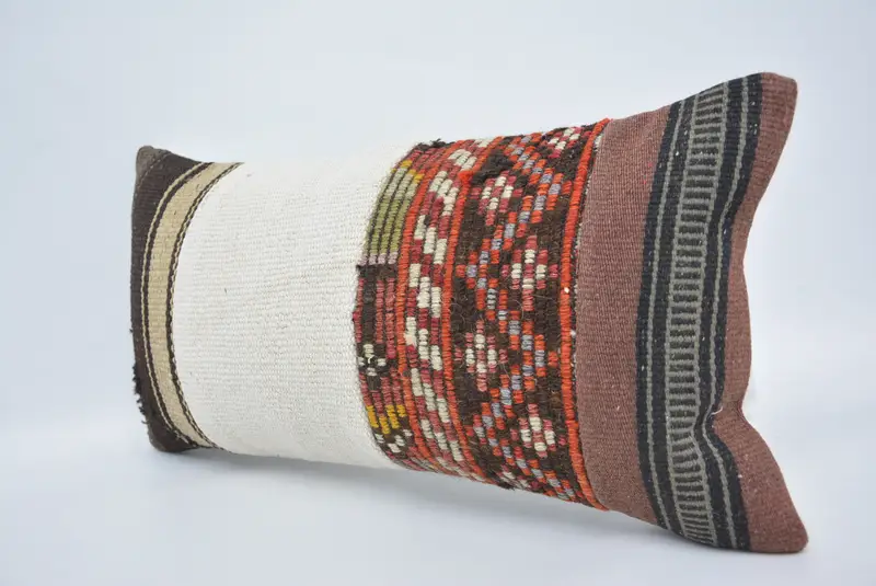 Vintage Kilim Pillow, Vintage Pillow, Christmas Cushion Cover, 12x24 White Pillow Sham, Interior Designer Pillow, Pillow Sham - 4