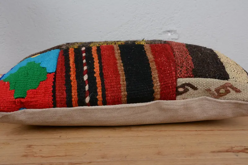 Custom Cushion Case, Throw Kilim Pillow, Pillow, Boho Pillow, Chair Cushion Case, 12x20 Red Cushion Case, Outdoor Pillow Case, Pillow for Couch - 5