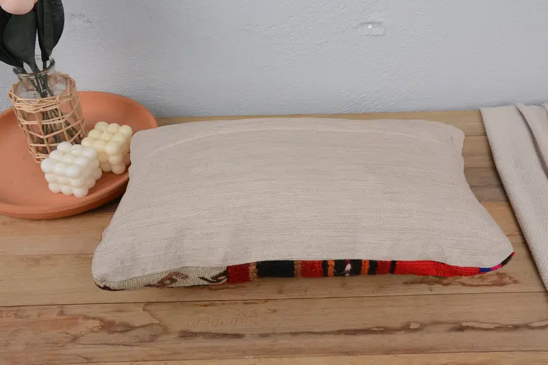 Custom Cushion Case, Throw Kilim Pillow, Pillow, Boho Pillow, Chair Cushion Case, 12x20 Red Cushion Case, Outdoor Pillow Case, Pillow for Couch - 6