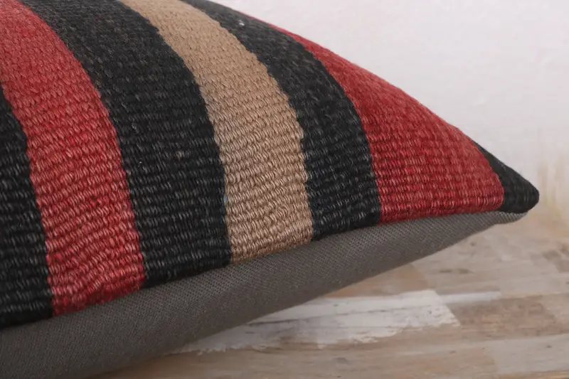 12x24 Red Cushion Case, Pillow Cover, Turkish Kilim Pillow, Toss Pillow, Pillow for Sofa, Outdoor Bolster Cushion, Vintage Pillow - 6