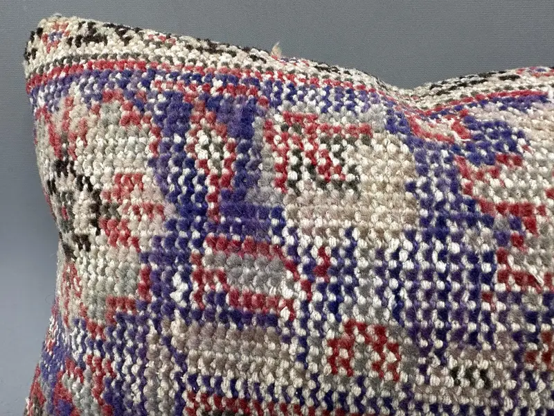 Throw Kilim Pillow, Aesthetic Cushion, 12x20 Purple Cushion Cover, Southwestern Cushion, Pillow for Couch, Cushion Case, Boho Pillow Sham Cover - 5