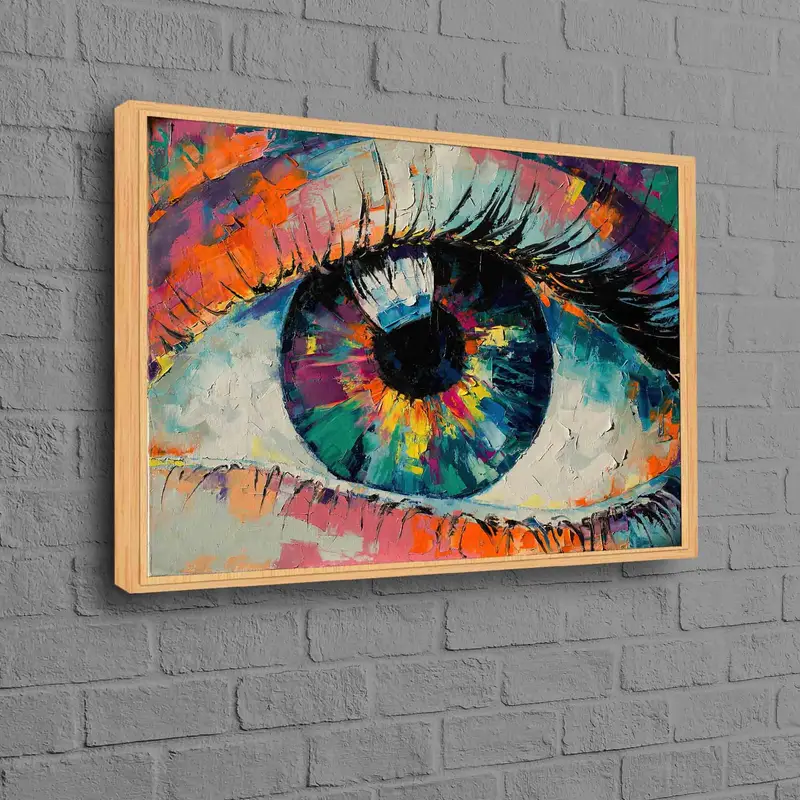 現代的なカラフルな目の油絵プリントキャンバスアート