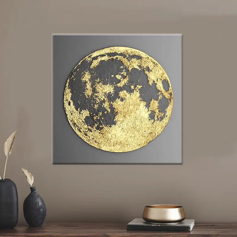 Modern Ay Kanvas Tablosu: Soyut, Çağdaş Sanatsal Reprodüksiyon