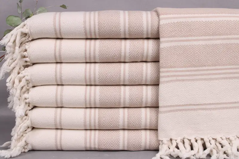 Cotton Woven Dish Towel Beige Natural Diamond Towel 18x40 Inches