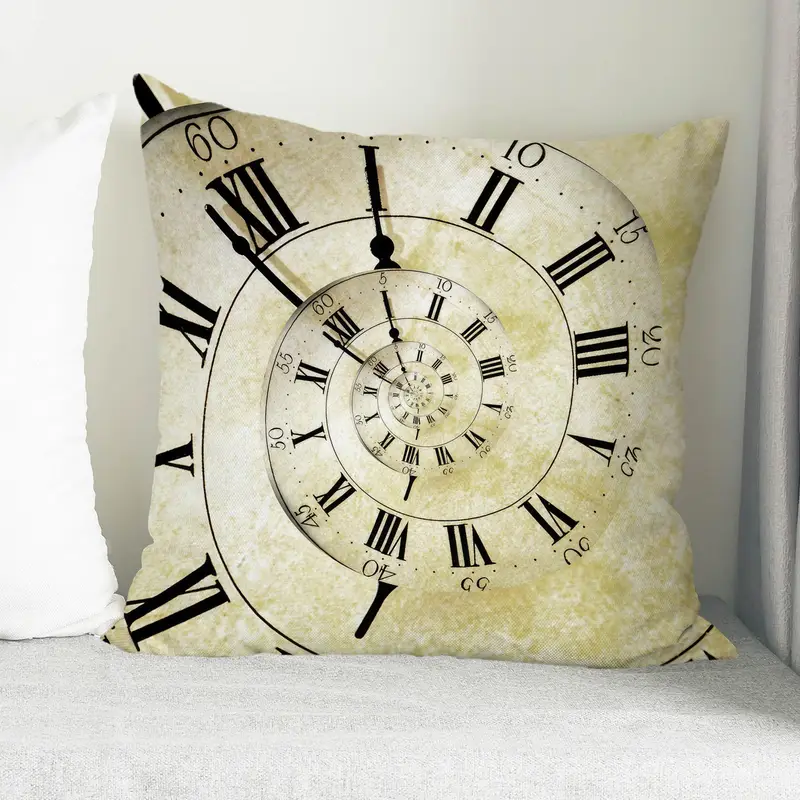 Kissen mit abstraktem Uhrendruck: Moderner Wohndekor-Akzent