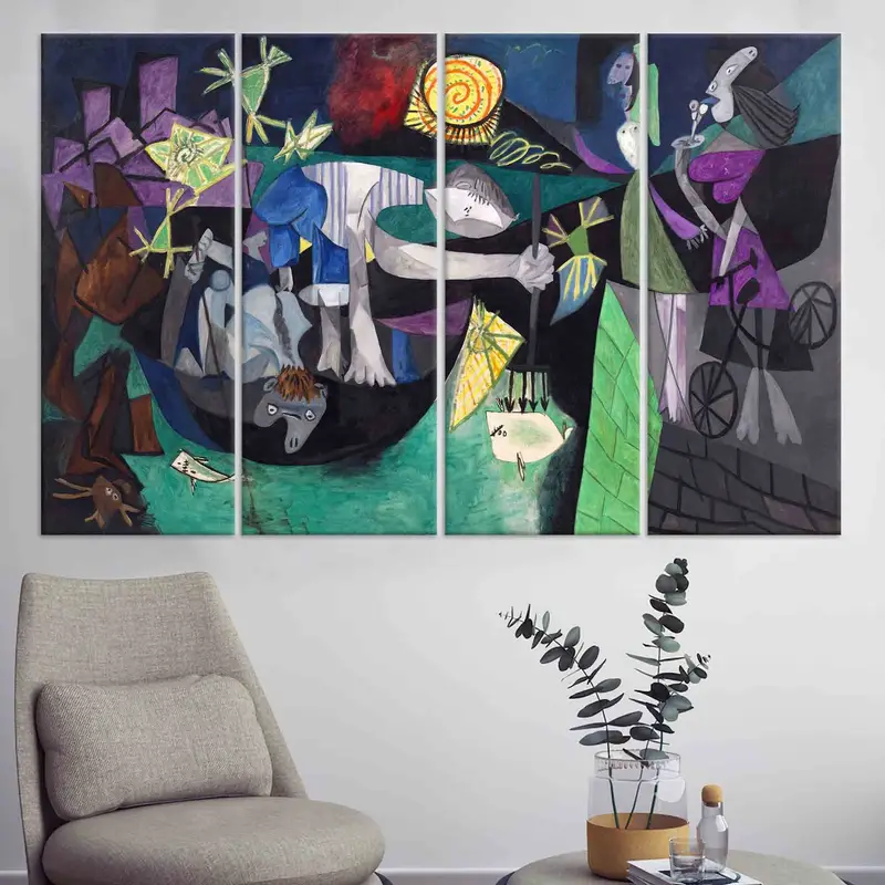 Pablo Picasso Night Fishing At Antibes, Canvas Wall Art, Wall Decor, Pablo Picasso Artwork, Abstract Wall Art, Home Decor, Wrapped Canvas, - 3