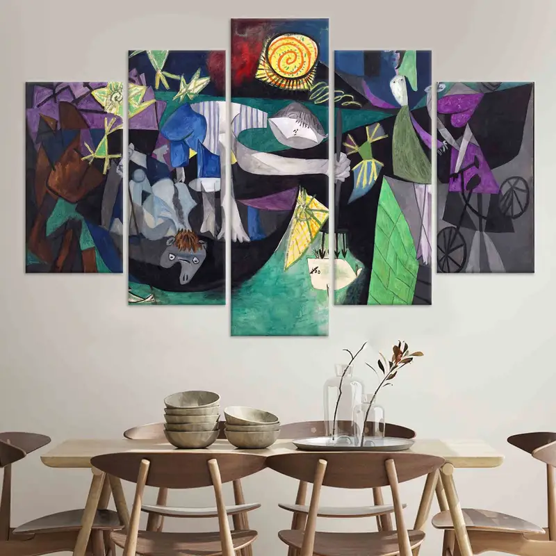 Pablo Picasso Night Fishing At Antibes, Canvas Wall Art, Wall Decor, Pablo Picasso Artwork, Abstract Wall Art, Home Decor, Wrapped Canvas, - 5
