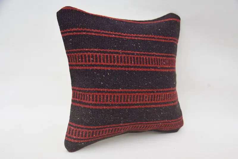 Knitted Pillow, Interior Designer Pillow, Comfy Throw Pillow Cover, Pillow Case, Kilim Pillow Cover, 12x12 Blue Cushion Case, Pillow for Sofa - 2