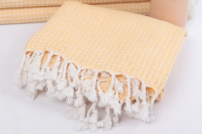 Summer Gift Ideas, Wedding Gift Ideas, Personalized Wedding Gift, Lightweight Turkish towel, Turkish hand towel, 68x36 Cotton Waffle Towel - 5