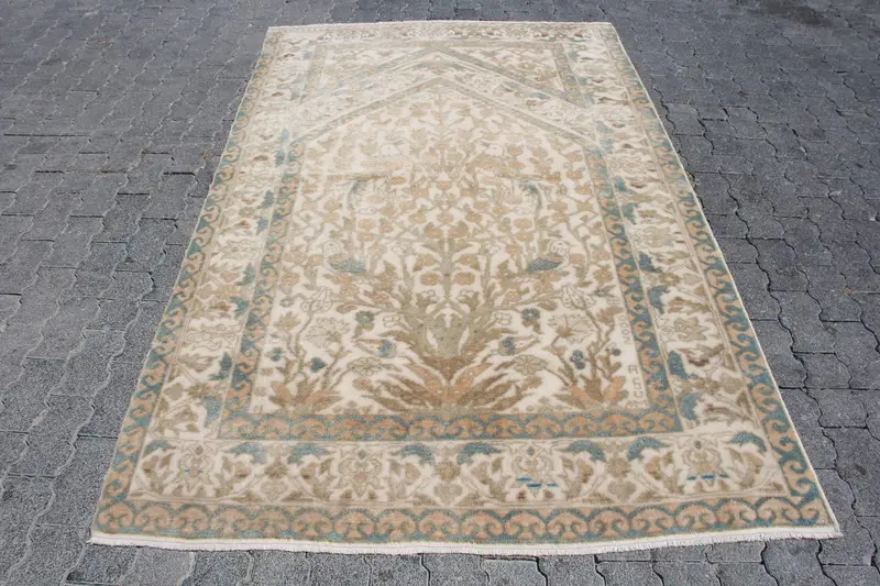 4,8x9,1 ft türkischer Teppich, großer Vintage Teppich, blauer massiver Teppich - 1