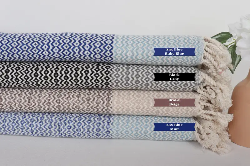 Personalized Turkish Towel, Hammam towel, Lightweight Turkish towel, Towel With Name, Bridesmaid Gifts Personalized, 70x40 Cotton Diamond Towel - 1