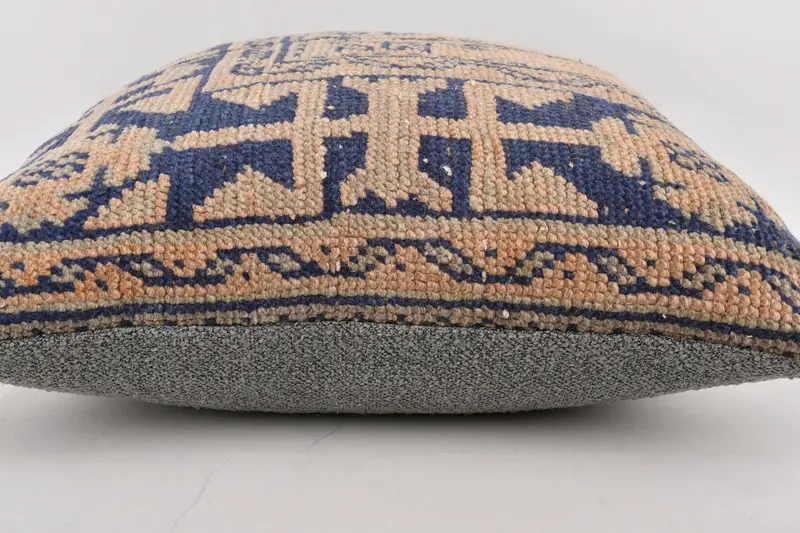 24x24 Blue Pillow, Pillow for Couch, Christmas Pillow Sham, Kilim Cushion Sham, Shabby Chic Cushion Cover, Cushion Cover, Pillow for Sofa - 5
