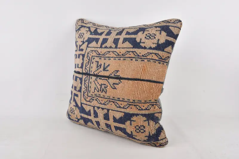24x24 Blue Pillow, Pillow for Couch, Christmas Pillow Sham, Kilim Cushion Sham, Shabby Chic Cushion Cover, Cushion Cover, Pillow for Sofa - 3