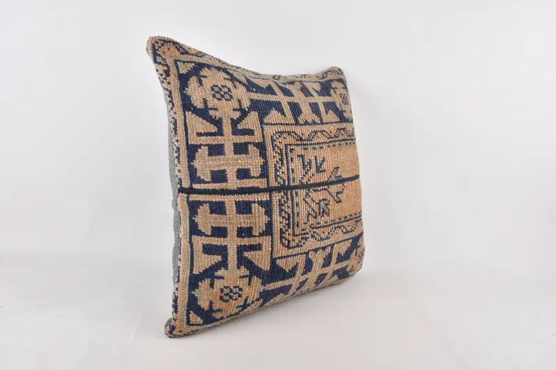24x24 Blue Pillow, Pillow for Couch, Christmas Pillow Sham, Kilim Cushion Sham, Shabby Chic Cushion Cover, Cushion Cover, Pillow for Sofa - 2