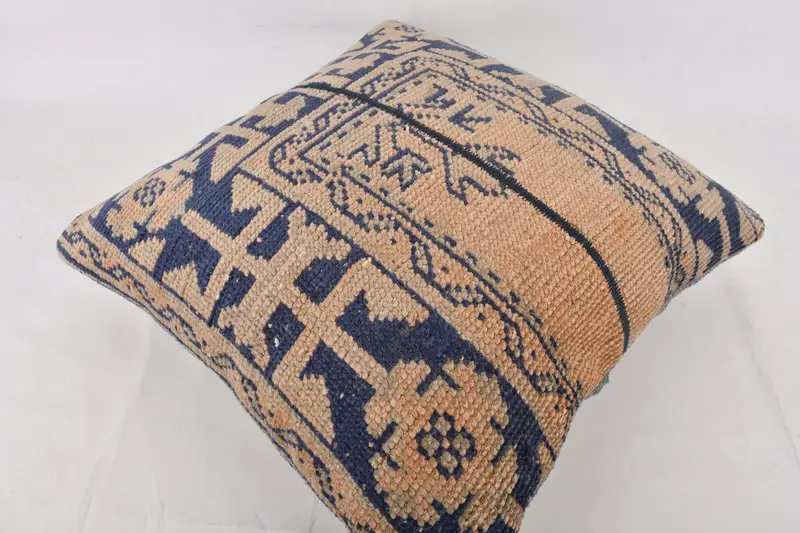 24x24 Blue Pillow, Pillow for Couch, Christmas Pillow Sham, Kilim Cushion Sham, Shabby Chic Cushion Cover, Cushion Cover, Pillow for Sofa - 6