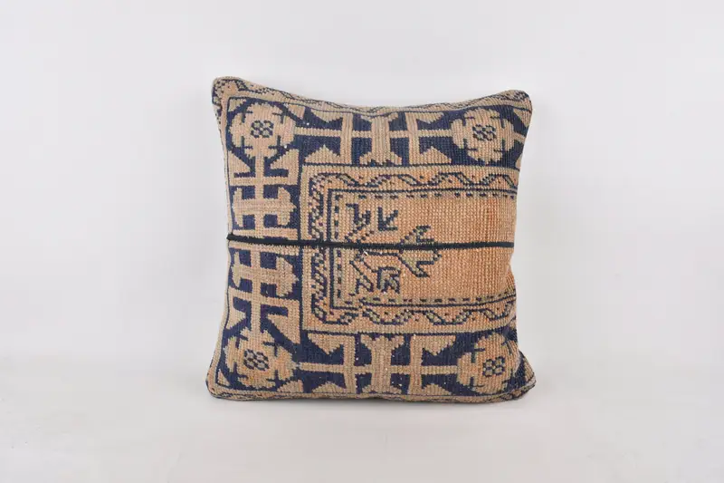 24x24 Blue Pillow, Pillow for Couch, Christmas Pillow Sham, Kilim Cushion Sham, Shabby Chic Cushion Cover, Cushion Cover, Pillow for Sofa - 1