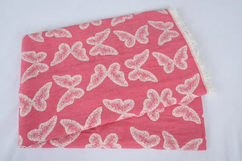 Throw Blanket, Personalized Gifts, Bachelorette Gifts, Organic Throw, 96x80 Cotton Butterfly Pattern Towel, Custom Gifts, Gift For The Home Decor - 5