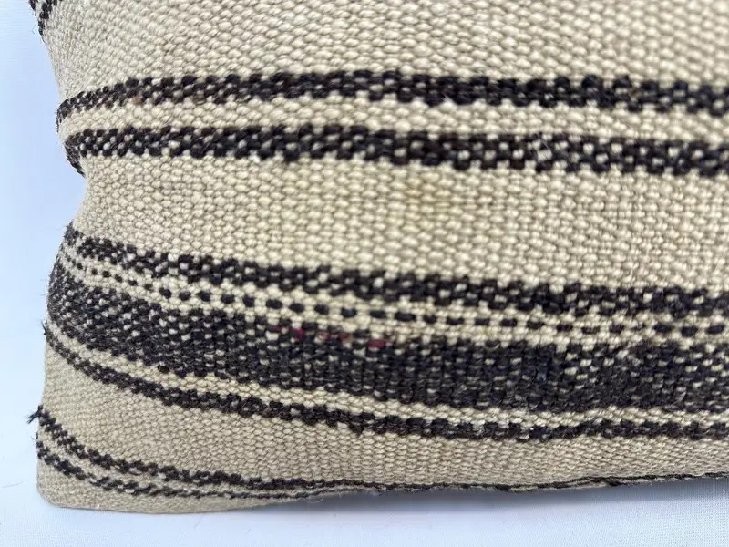 Ethnical Kilim Rug Pillow, Boho Pillow Sham Cover, Home Decor Pillow, Ethnic Cushion Case, 12x20 Beige Pillow, Shabby Chic Pillow Cover, Pillow Case - 2