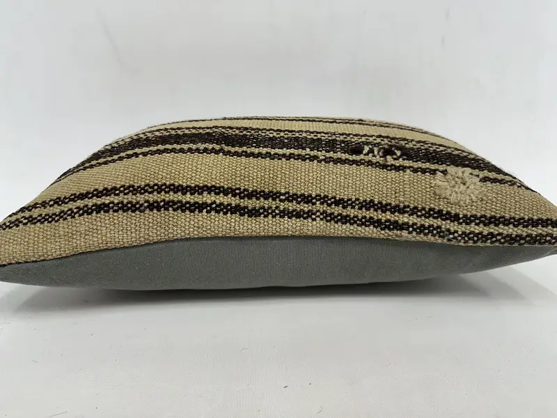 Ethnical Kilim Rug Pillow, Boho Pillow Sham Cover, Home Decor Pillow, Ethnic Cushion Case, 12x20 Beige Pillow, Shabby Chic Pillow Cover, Pillow Case - 5