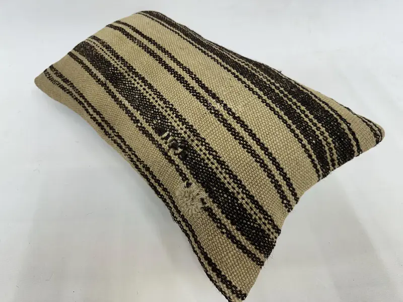 Ethnical Kilim Rug Pillow, Boho Pillow Sham Cover, Home Decor Pillow, Ethnic Cushion Case, 12x20 Beige Pillow, Shabby Chic Pillow Cover, Pillow Case - 6