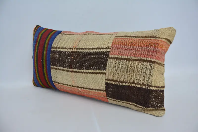 Cushion Case, Kilim Pillow Cover, Wholesale Pillow Case, Pillow for Sofa, Decorative Pillow Sham, Handmade Kilim Cushion, 12x24 Beige Pillow Case - 4
