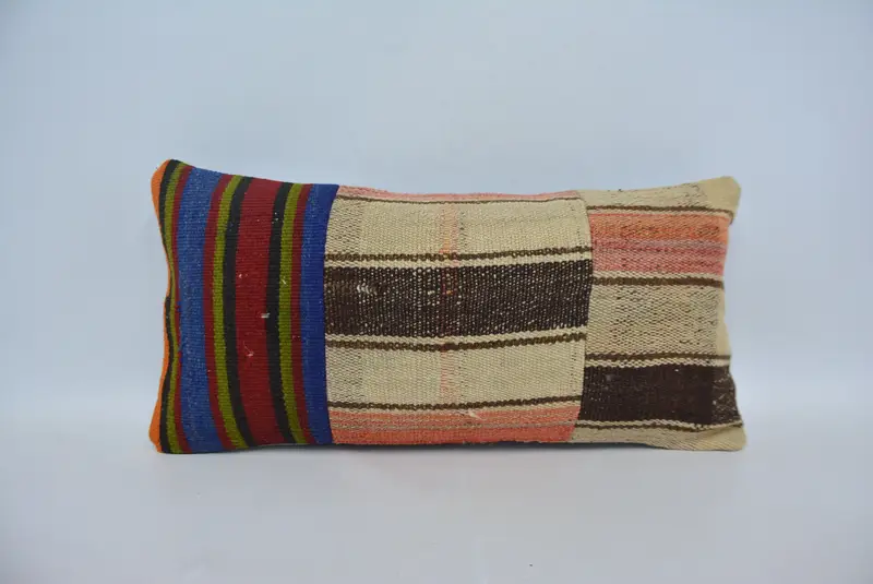 Cushion Case, Kilim Pillow Cover, Wholesale Pillow Case, Pillow for Sofa, Decorative Pillow Sham, Handmade Kilim Cushion, 12x24 Beige Pillow Case - 1