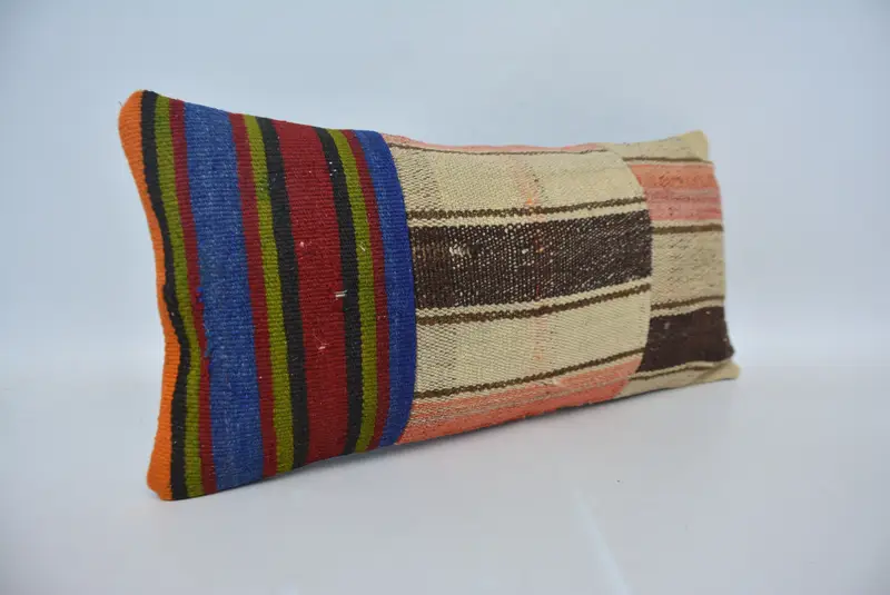 Cushion Case, Kilim Pillow Cover, Wholesale Pillow Case, Pillow for Sofa, Decorative Pillow Sham, Handmade Kilim Cushion, 12x24 Beige Pillow Case - 3