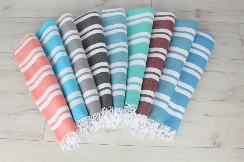 Custom Bath Towel, House Warming Gift, Monogram Towels, Bachelorette Party Gift, Embroidered Towel, 70x40 Cotton Striped Towel, Peshtemal Towel