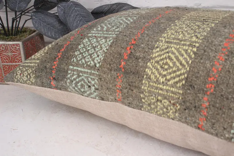 Outdoor Cushion Case, Pillow, Floor Cushion Case, Pillow for Couch, Boho Pillow, Floor Pillow Cover, 16x24 Green Pillow Sham, Kilim Pillow - 6