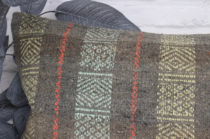 Outdoor Cushion Case, Pillow, Floor Cushion Case, Pillow for Couch, Boho Pillow, Floor Pillow Cover, 16x24 Green Pillow Sham, Kilim Pillow - 2