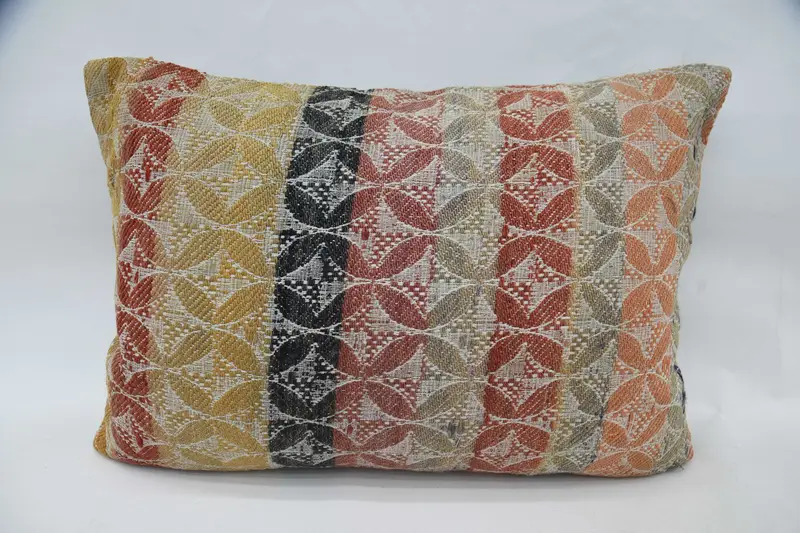 Kilim Cushion Sham, Pillow Case, Boho Chic Pillow, Antique Pillows, Hippie Throw Pillow Sham, 20x28 Yellow Pillow Case, Vintage Kilim Pillow - 1