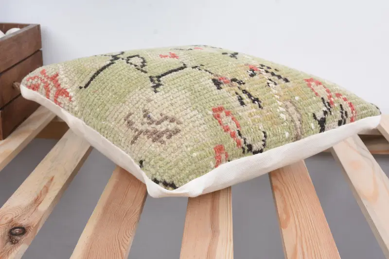 12x12 Green Cushion, Kilim Pillow, Ethnic Pillow Cover Cushion Case, Vintage Kilim Pillow, Southwestern Pillow Case, Throw Kilim Pillow, Pillow Case - 6